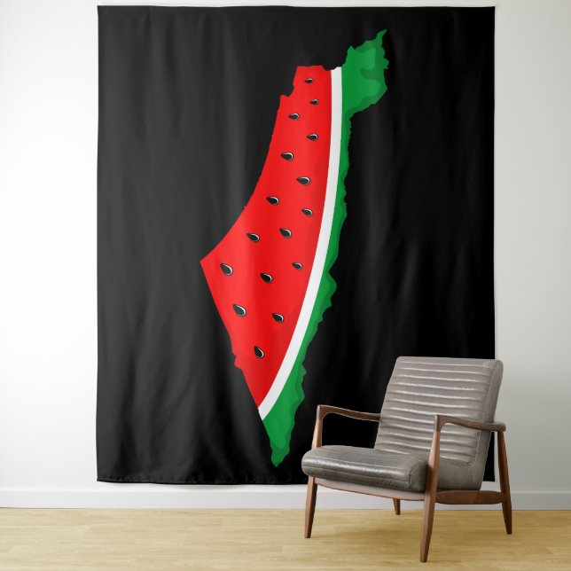 Palestine Map Watermelon Symbol of freedom Tapestry (In Situ)