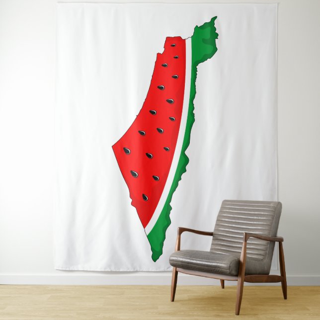 Palestine Map Watermelon Symbol of freedom Tapestry (In Situ)