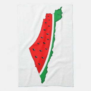 Palestine Map Watermelon Symbol of freedom Tea Towel