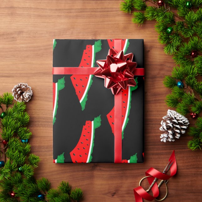 Palestine Map Watermelon Symbol of freedom Wrapping Paper (Holiday Gift)