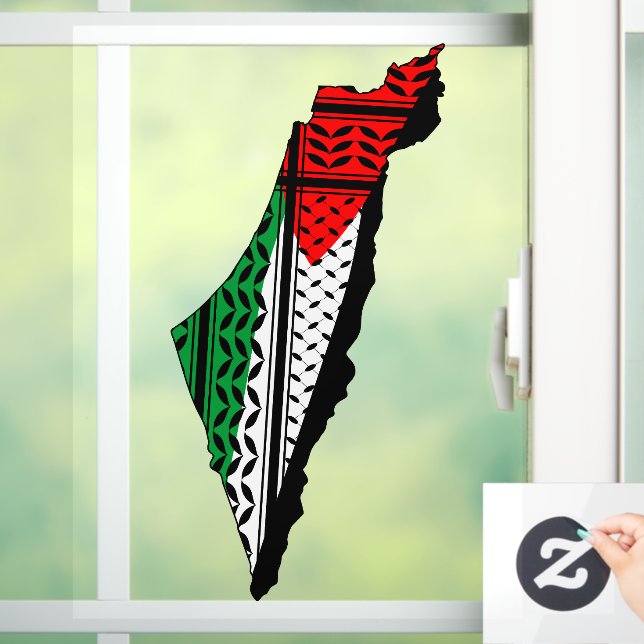 Palestine Map whith Flag and Keffiyeg Pattern (Home)