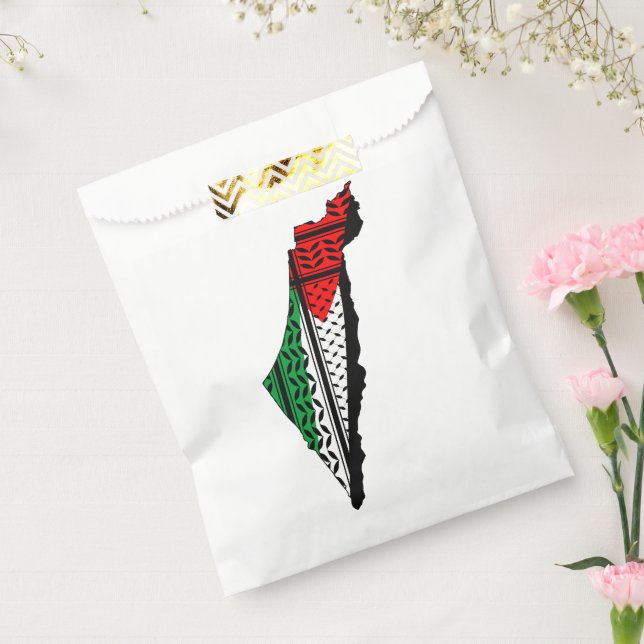 Palestine Map whith Flag and Keffiyeg Pattern Favour Bag (Sealed)