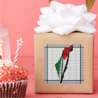 Palestine Map whith Flag and Keffiyeg Pattern