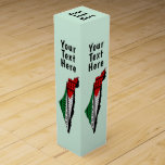 Palestine Map whith Flag and Keffiyeg Pattern Wine Box<br><div class="desc">Palestine Map whith Flag and Keffiyeh Pattern Design symbol of Resistance and Freedom. Fast forward to the 1960s and the rise of the Palestinian resistance movement, the prominent Palestinian politician, Yasser Arafat, further solidified this meaning behind the keffiyeh. The keffiyeh became Arafat’s personal trademark as he draped it over his...</div>