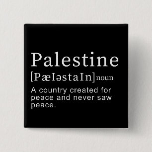 Palestine Meaning design Palestine Definition text 15 Cm Square Badge