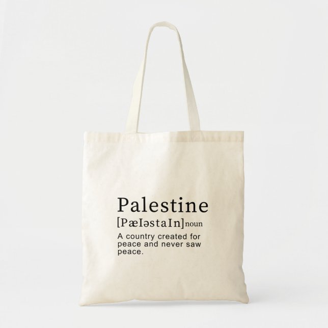 Palestine Meaning design Palestine Definition text Tote Bag (Front)
