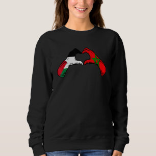 Palestine Morocco Flag Palestinian Moroccan Hear Sweatshirt