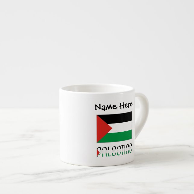 Palestine Palestinian Flag Black Personalisation  Espresso Cup (Front Right)