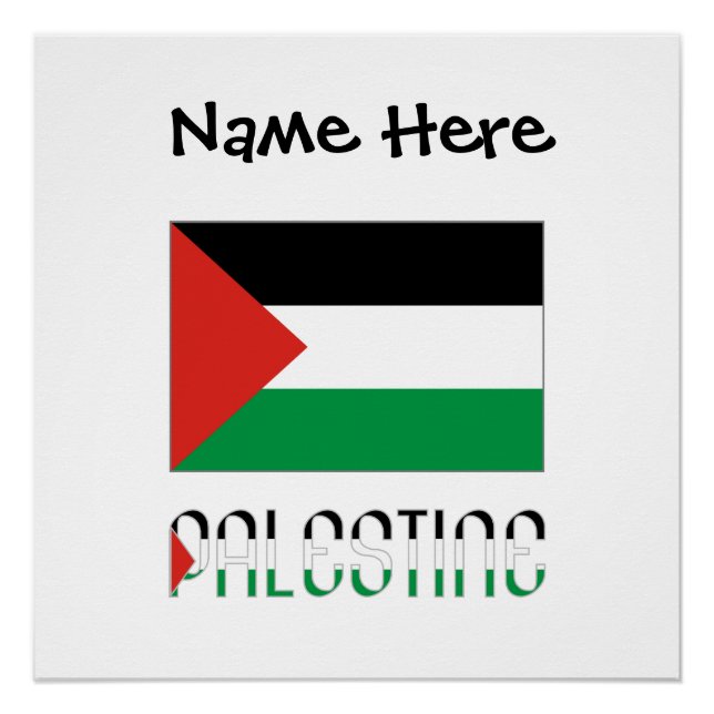 Palestine Palestinian Flag Black Personalisation  Poster (Front)