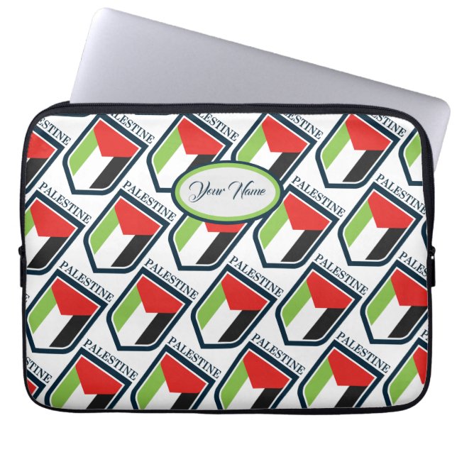 Palestine & Palestinian flag Customised Laptop Sleeve (Front)