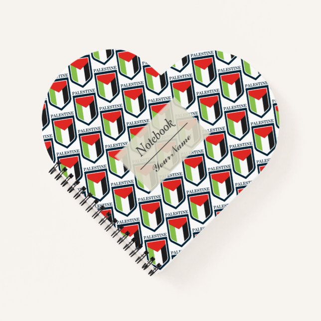 Palestine & Palestinian flag Customised name Notebook (Front)