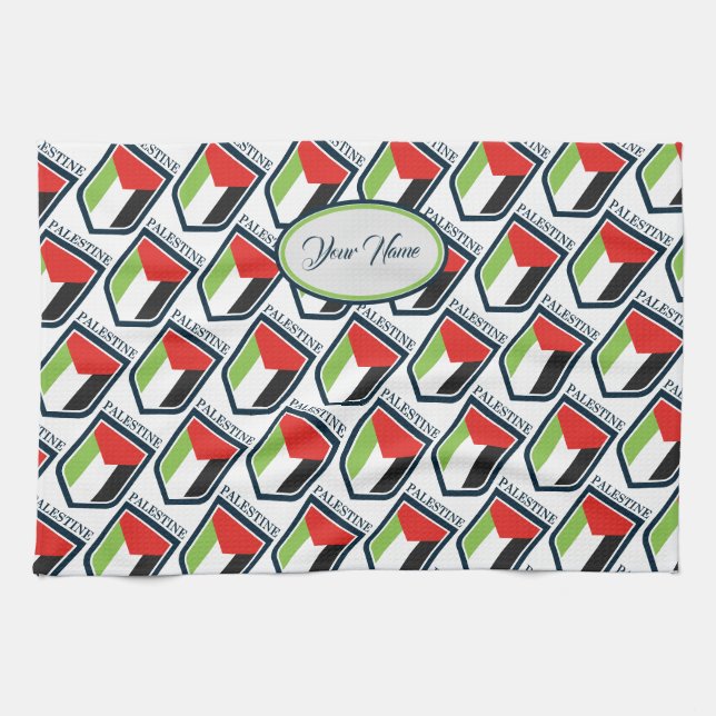Palestine & Palestinian flag Customised Tea Towel (Horizontal)