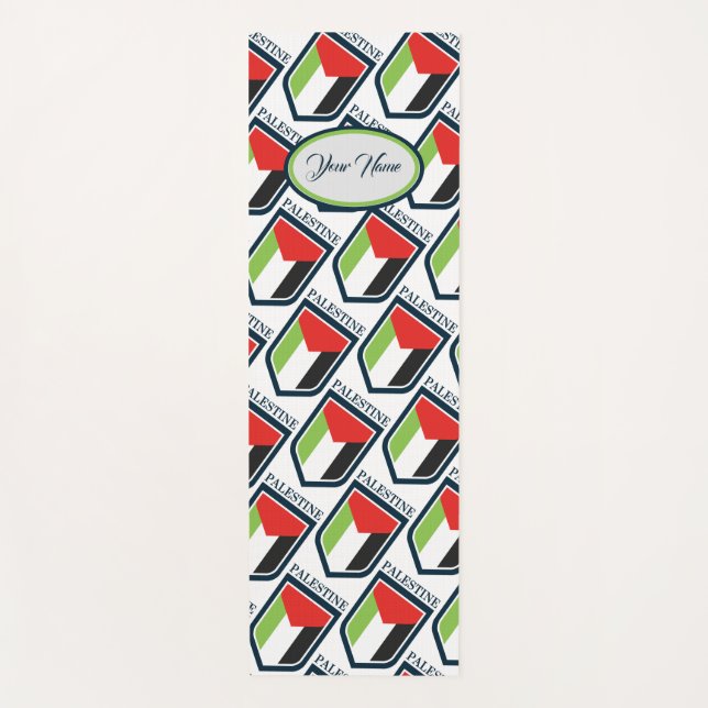 Palestine & Palestinian flag Customised Yoga Mat (Front)
