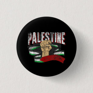 Palestine Palestinian Flag Fist Gaza 3 Cm Round Badge
