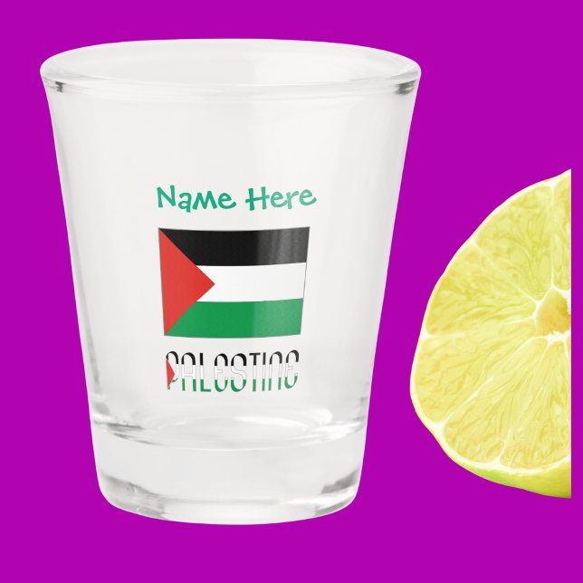 Palestine Palestinian Flag Green Personalised  Shot Glass (Creator Uploaded)