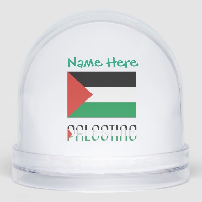 Palestine Palestinian Flag Green Personalised  Snowglobe (Front)