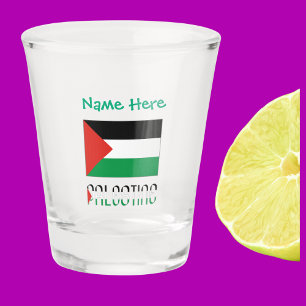 Palestine Palestinian Flag Green Personalized Shot Glass