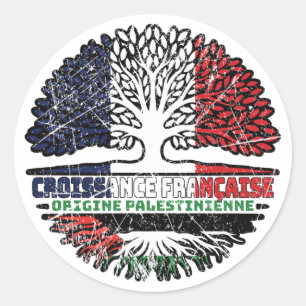 Palestine Palestinian  French France Tree Roots Classic Round Sticker