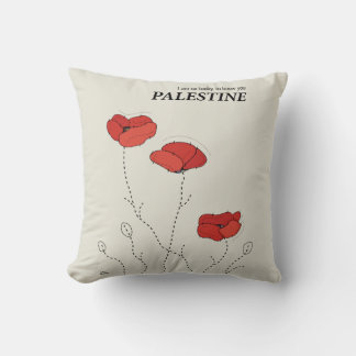 Palestine poppies modern minimalistic design cushion
