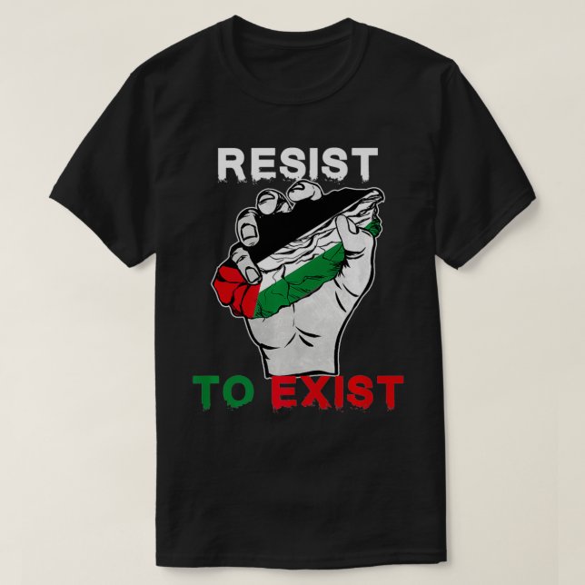 Palestine Resist To Eist Premium  T-Shirt (Design Front)