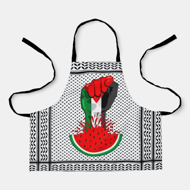 Palestine resistance fist on Watermelon Apron (Front)
