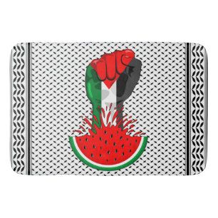Palestine resistance fist on Watermelon Bath Mat