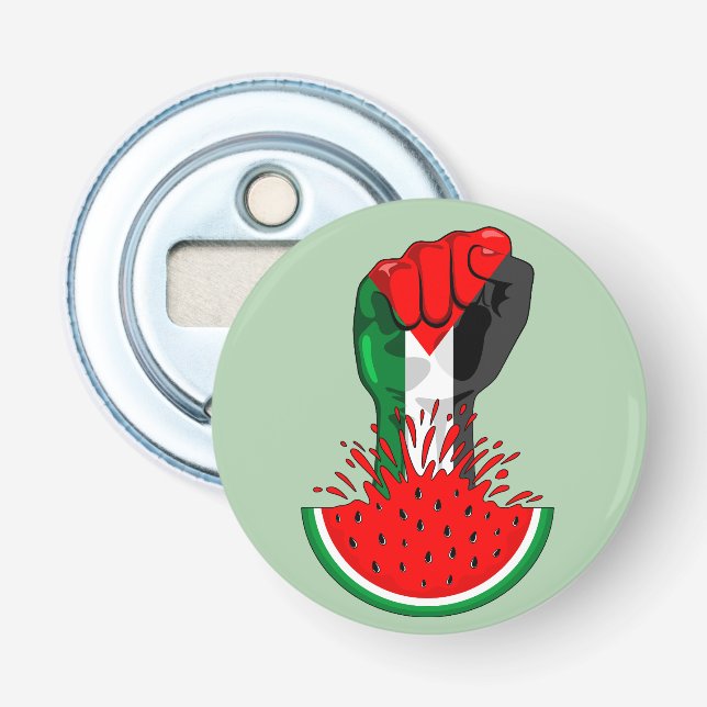 Palestine resistance fist on Watermelon Bottle Opener (Front)