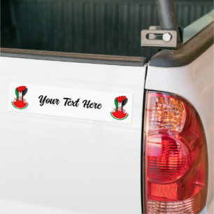 Palestine resistance fist on Watermelon Bumper Sticker