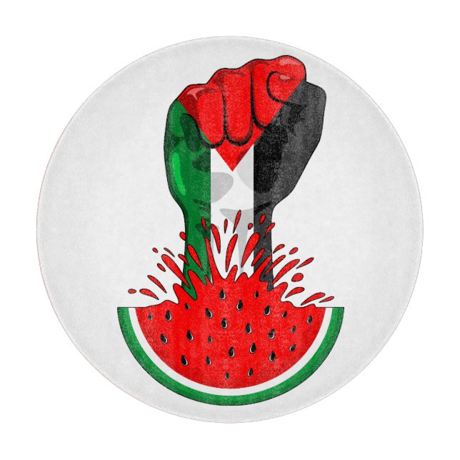Palestine resistance fist on Watermelon Cutting Board (Front)