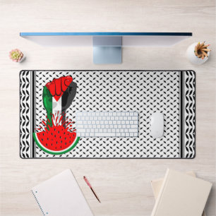 Palestine resistance fist on Watermelon Desk Mat