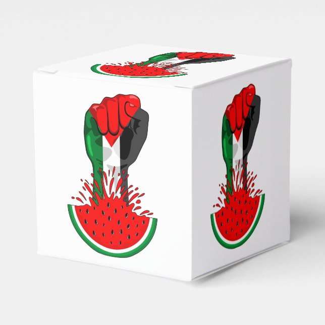 Palestine resistance fist on Watermelon Favour Box (Front Side)