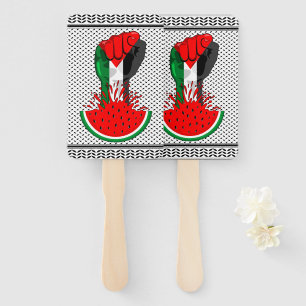 Palestine resistance fist on Watermelon Hand Fan