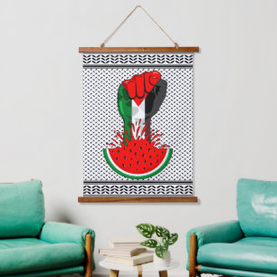 Palestine resistance fist on Watermelon Hanging Tapestry
