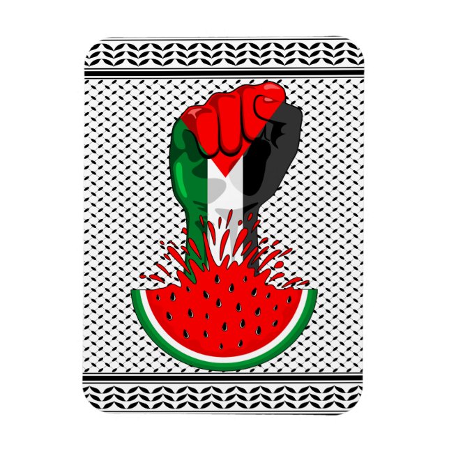 Palestine resistance fist on Watermelon Magnet (Vertical)