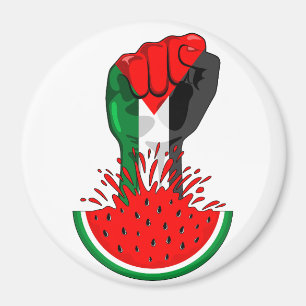 Palestine resistance fist on Watermelon Magnet