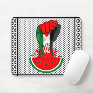 Palestine resistance fist on Watermelon Mouse Pad