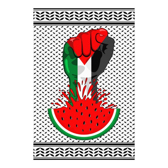 Palestine resistance fist on Watermelon Photo Print (Front)