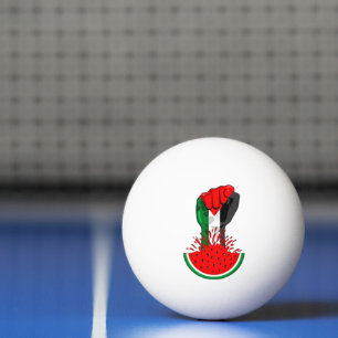 Palestine resistance fist on Watermelon Ping Pong Ball