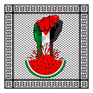 Palestine resistance fist on Watermelon Poster