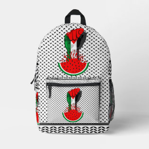 Palestine resistance fist on Watermelon Printed Backpack
