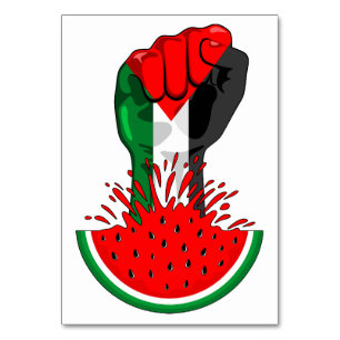 Palestine resistance fist on Watermelon Table Number