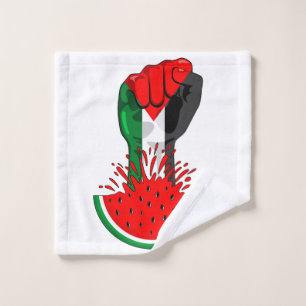 Palestine resistance fist on Watermelon Wash Cloth