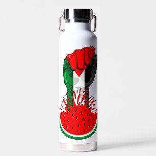Palestine resistance fist on Watermelon Water Bottle