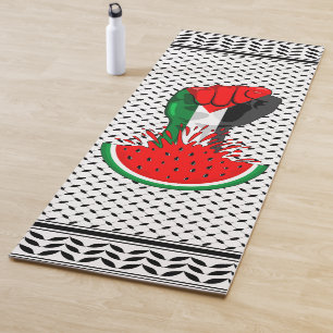 Palestine resistance fist on Watermelon Yoga Mat