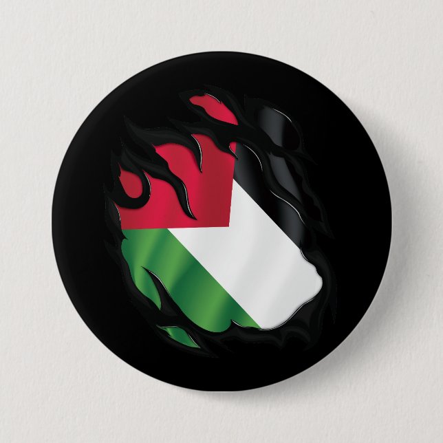 Palestine Ripped Flag 7.5 Cm Round Badge (Front)