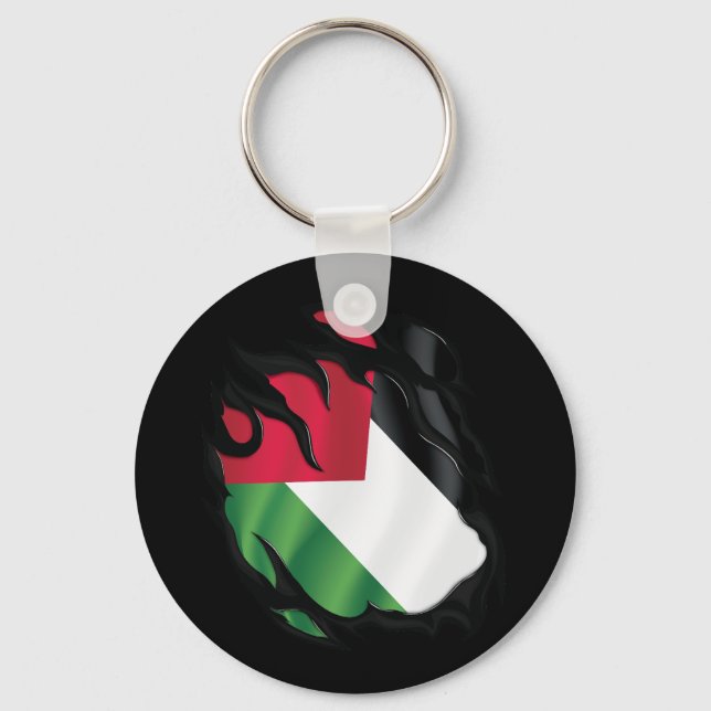 Palestine Ripped Flag Key Ring (Front)