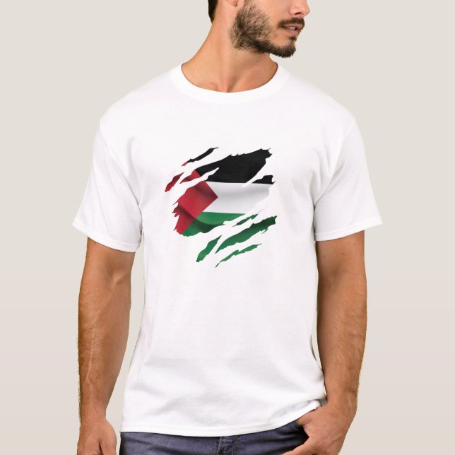 Palestine ripped pride Flag T-Shirt (Front)