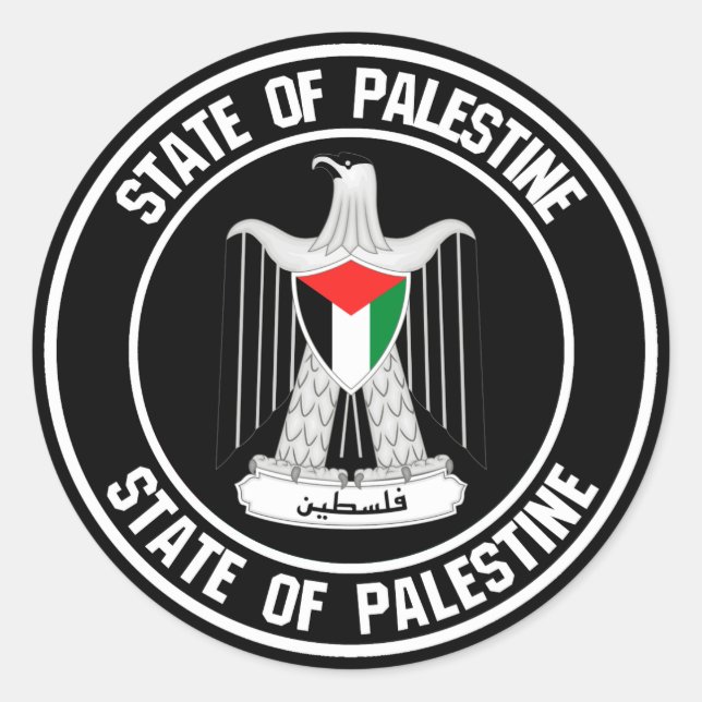 Palestine Round Emblem Classic Round Sticker (Front)
