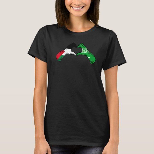 Palestine Saudi Arabia Flag Palestinian Saudi Arab T-Shirt (Front)