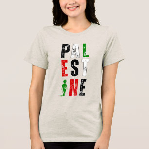 PALESTINE Solidarity T-Shirt – Distressed Bold Tri-Blend Shirt